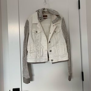 White Jean bomber jacket